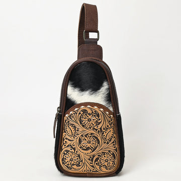 OHG187 Sling Hand Tooled Genuine western Leather women bag